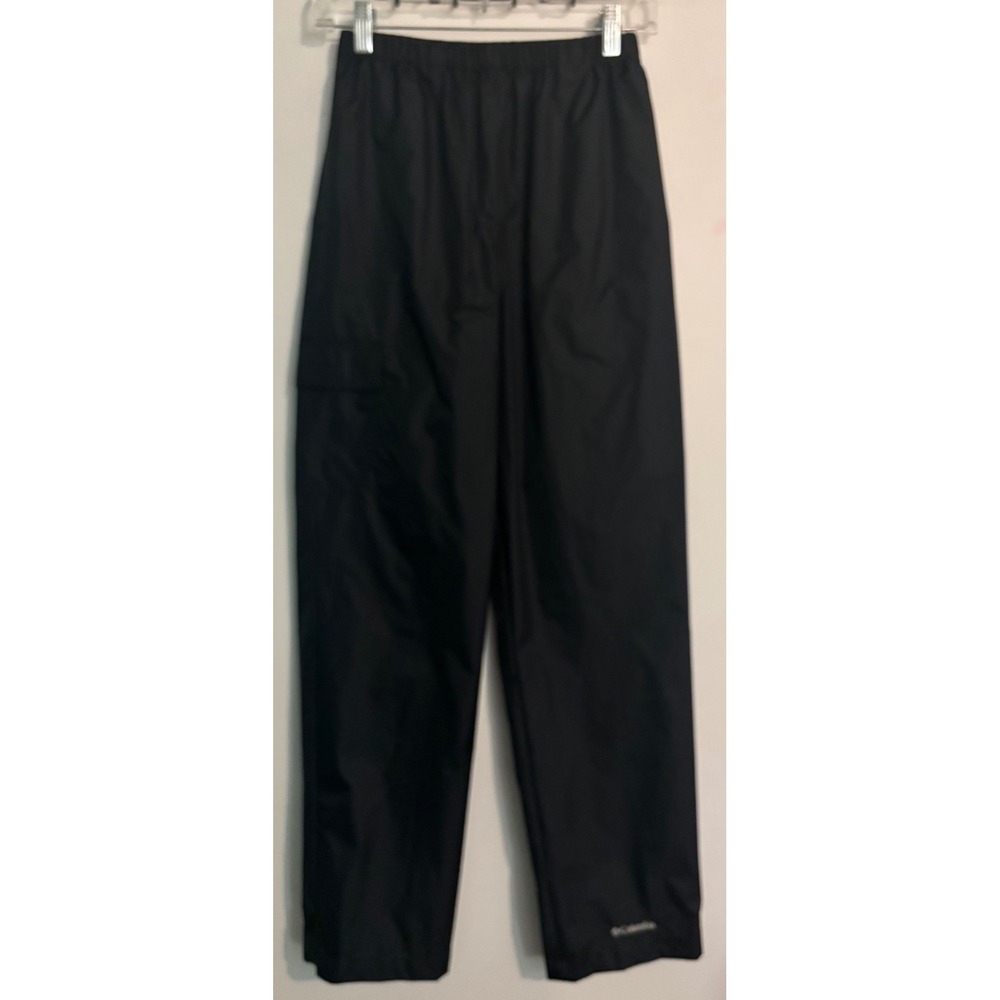 Columbia Trail Adventure Rain Pants Unisex Kids Sz Large (14/16) Black Hike